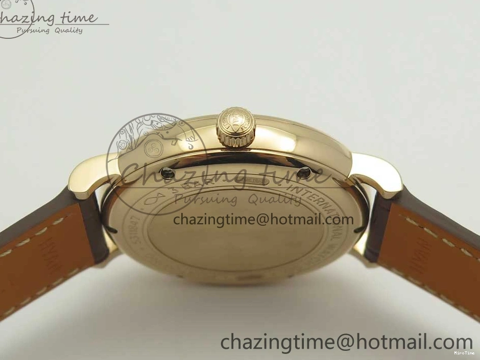 MIROTIME 0428 SportInspired Portofino IW458101 RG MK 1:1 Best Edition Gray Dial On Brown Leather Strap MIYOTA 7165